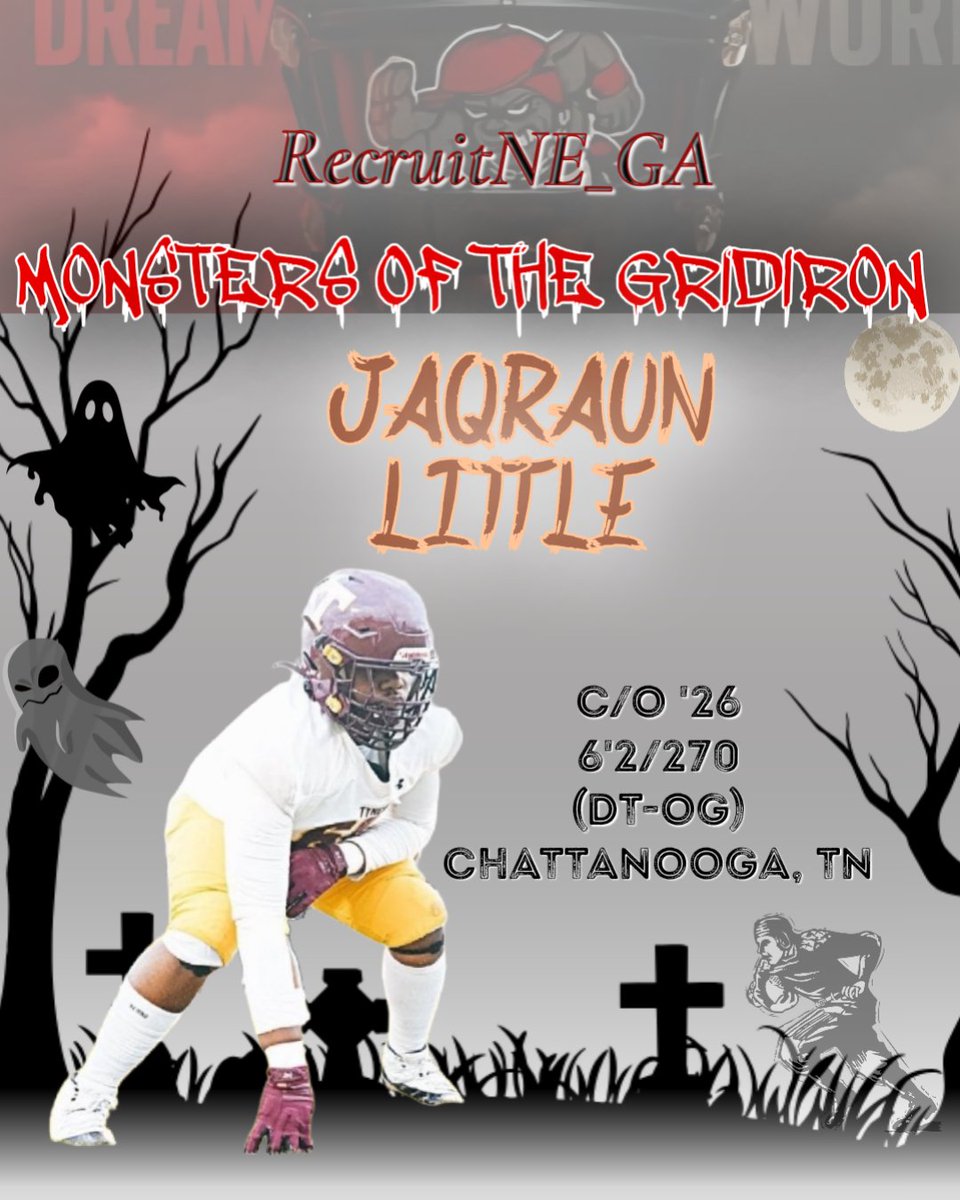 himiam68's tweet image. @RecruitNE_GA #MonstersOfTheGridiron @Jaqraun1 is a stud at the DT position. Two-way guy but his dominance is on the defensive side, and it shows on tape. Kid has a 6&apos;5 wingspan as well 👀. Div-III /Div-II Grade. #MOTG 🦍👇🏿📽