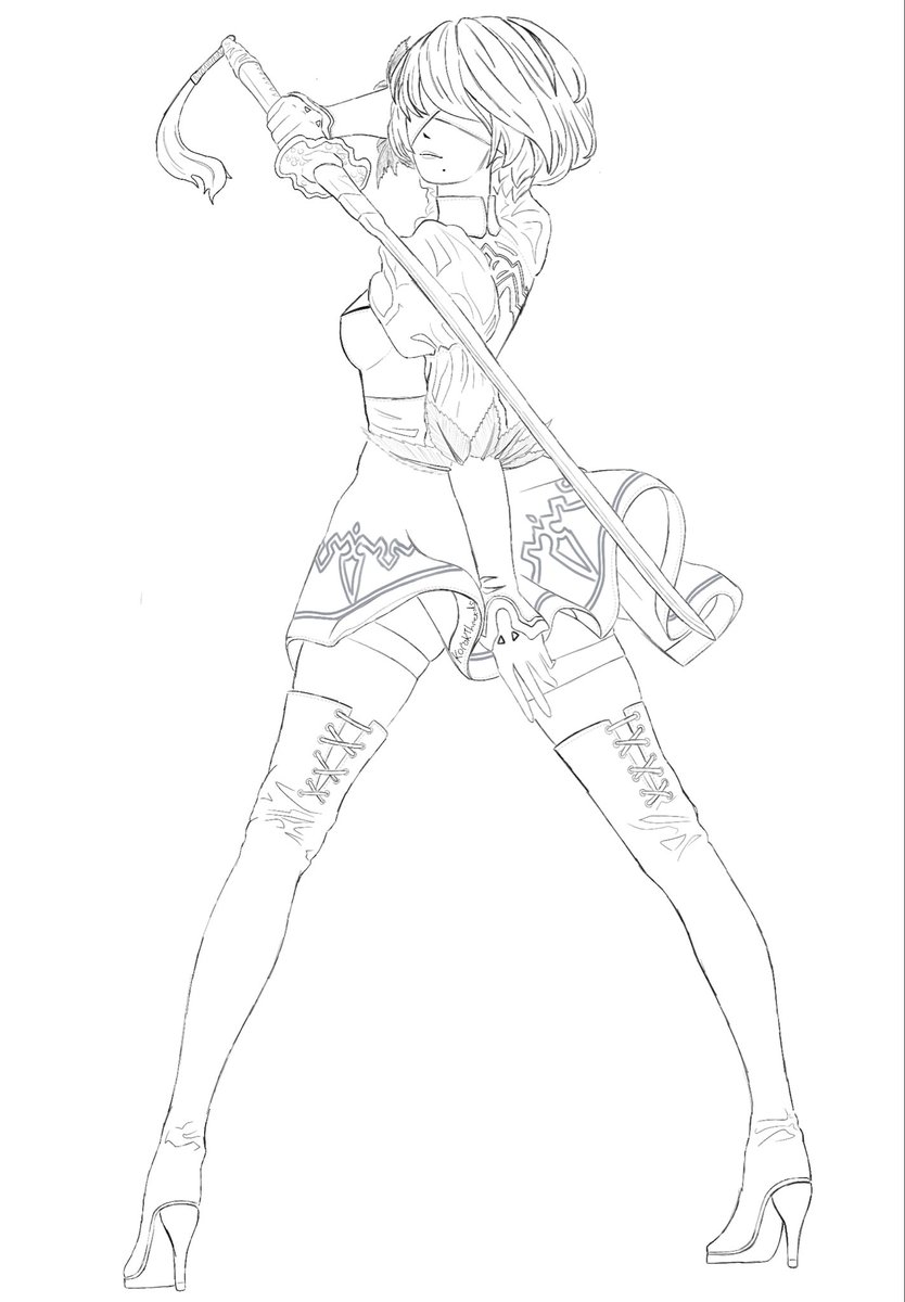 KorokThneeds's tweet photo. Started playing NieR: Automata recently, only eight years late

#NieRAutomata #2B #lineart #art #SquareEnix https://t.co/3H3bwosNqq