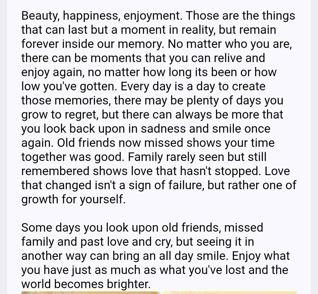 Just a little positivity for anyone who sees this.

Enjoy everything, your later self will thank you greatly.