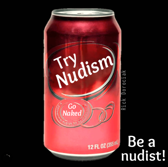 It is NMM ("Naked Meme Monday") on NNN ("Naked, Nudists, and Naturists):          

This MUST be the most delicious drink EVER, right? YES! (©nudismmagazine.com)