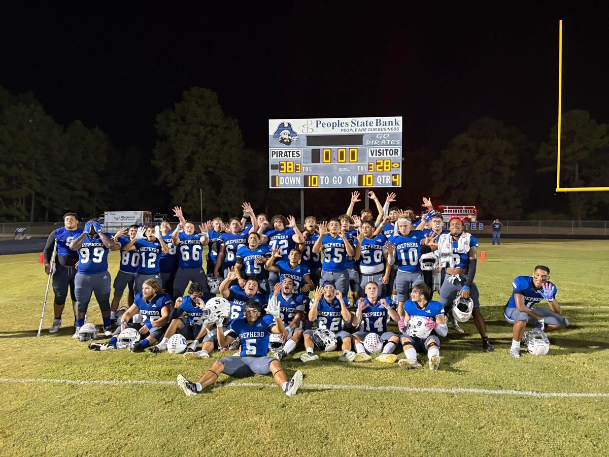 Shepherd Pirates go to 5-0 with a 38-28 Homecoming victory vs Diboll! District starts next week and things will start to get real. Pirates take it week by week. <a href="/SETXsports05/">SETX Sports</a> <a href="/dctf/">Dave Campbell's — TexasFootball.com</a> #BeAPirate #BePhysical #Believe