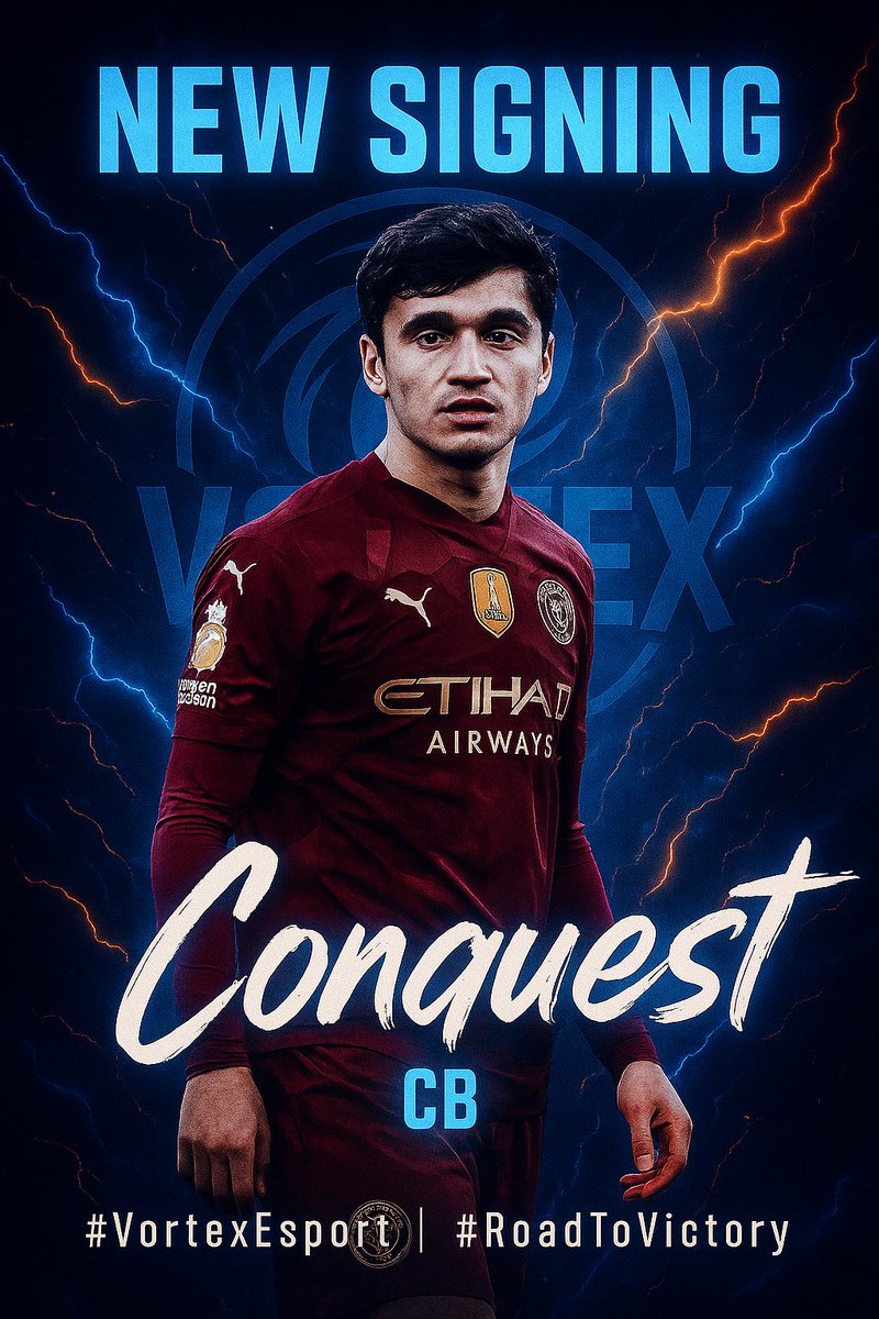 R0ndo11's tweet photo. NEW SIGNING 🚨

Quick. Calm. Unshakable. 🧊
He reads the game before it happens and plays it his way.

Welcome Conquest⚡️— our fearless new defender! 💥 @jw67678362 
#WelcometoVortex #YoungGun #SolidAtTheBack #roadtovictory 
@OfficialVPG @VPGUK @VPGEurope https://t.co/ANw8phNCI9