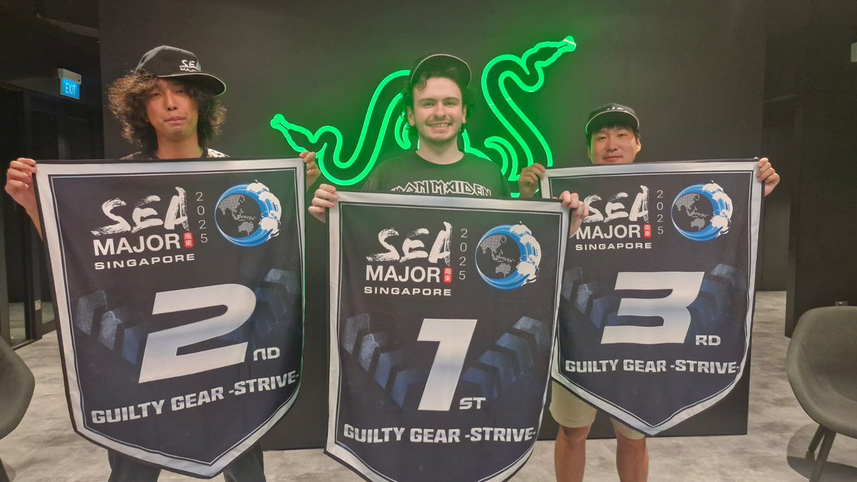 ✅️ DAY 1 OF #SEAMajor2025 COMPLETE!

A HUGE thank you EVERYONE for taking part today! 

#GBVSR TOP 3:
🥇 <a href="/Thukikage_/">月影 / Zangief_Dream</a> 
🥈 <a href="/Desangel213/">desangel213</a>
🥉 <a href="/mabusin28/">まぶしん</a>

#GGST TOP 3
🥇 <a href="/CakeMetallic/">MetallicCake</a>
🥈 <a href="/Leofaust000/">WIP|Leo.</a> 
🥉 <a href="/inunopochi3/">犬野ぽち(Pochi The Dog)</a> 

👋SEE YOU FOR DAY 2 TOMORROW!

#AWT2025