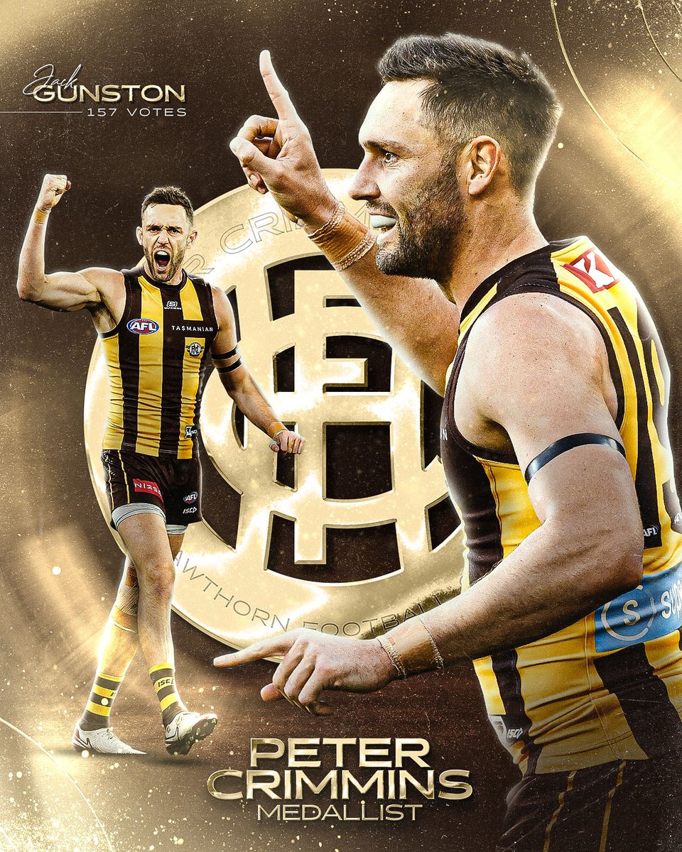 HawthornFC's tweet image. This one is truly special 🥹

Jack Gunston is your 2025 Peter Crimmins Medallist 🏅