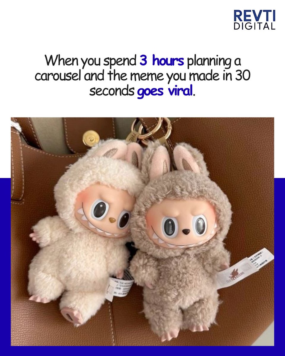 RevtiDigital's tweet image. Digital marketing logic: spend hours crafting perfection… and the meme steals the spotlight 🤡📈

#SocialMediaMarketing #DigitalMarketingHumor #ContentCreatorLife #MarketingMemes #ViralMarketing #RevtiDigital #RelatableMarketing