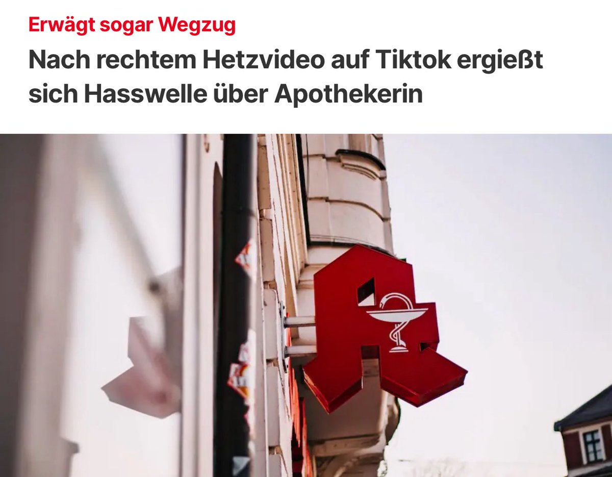 Thüringen: Mann aus der rechten Szene beleidigt Apothekerin übelst auf TikTok ("Mistschweine", "Juden", "Ratten", "Verbrecher") wegen einer angeblich zu teuren Hautcreme. Der rechte Mob macht mit Hasskommentaren und Gewaltaufrufen gegen Apothekerin mobil. WTF? #Volksverhetzung