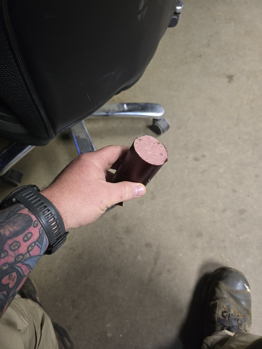 Made some venison summer sausage for the game while at work 😁 BOOMER!