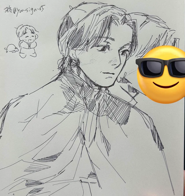 スケブで1枚描いてた(ちょっと右のは上手く描けなかった) 