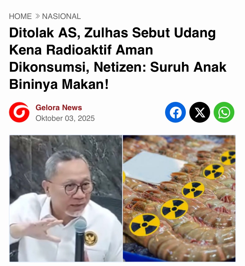 sigitbudic's tweet photo. Coba Pak Menko keluarga anda suruh makan udang yg ditolak AS ini https://t.co/mgEKbBKKXY