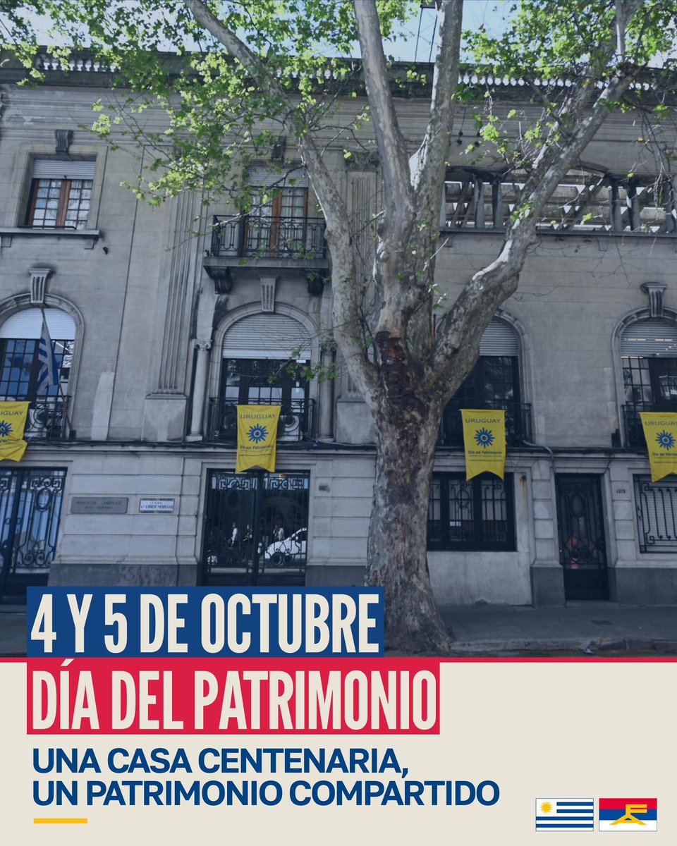 Frente_Amplio's tweet image. 📌Este fin de semana celebramos el Día del Patrimonio.
Un momento para reencontrarnos con nuestra historia, nuestra cultura y los lugares que guardan la memoria de lo que somos.

📅 4 y 5 de octubre
Puertas abiertas, recorridos y actividades para disfrutar y compartir.

Porque el…