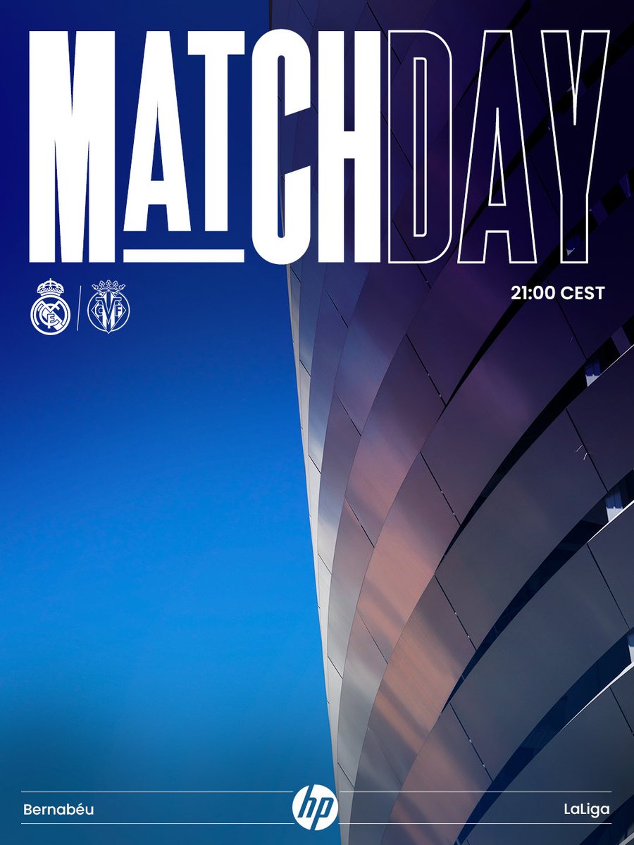 𝗛𝗢𝗝𝗘 𝗧𝗘𝗠 𝗥𝗘𝗔𝗟 𝗠𝗔𝗗𝗥𝗜𝗗ⵑ 🤍🔥
-
🆚 Villarreal, 8ª rodada de #LaLiga;
🏟️ Santiago Bernabéu;
⏰ 16h, horário de Brasília.