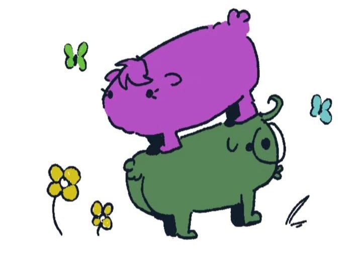 Merutozonee's tweet photo. My gf and I as funny little creatures https://t.co/xkY8a2NYZc