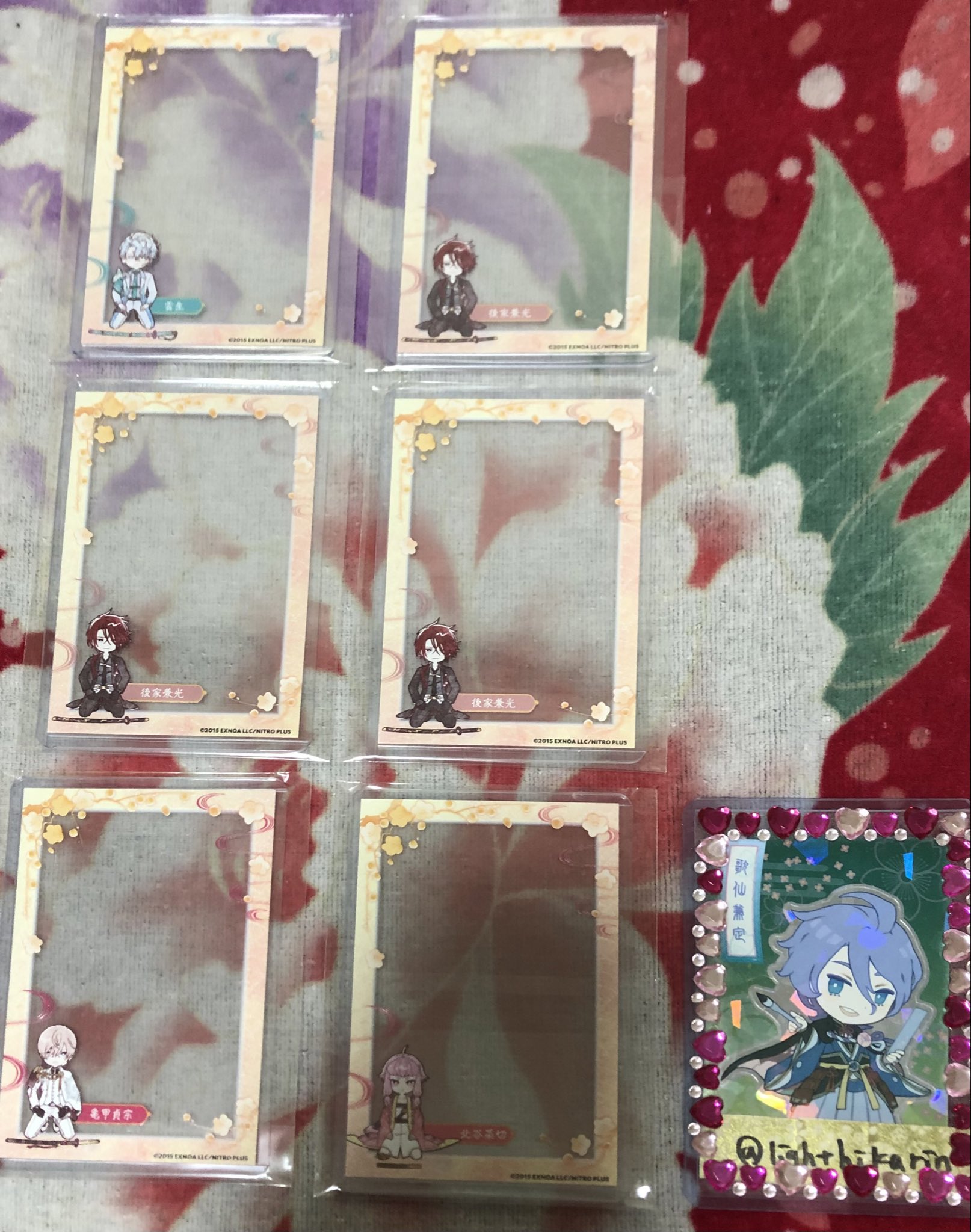 山姥切 山鳥毛 大慶 火車切 アニカフェ 刀剣乱舞 箔押しカード 硬化ケース 山姥切 山鳥毛 大慶 火車切 アニカフェ 刀剣乱舞 箔押しカード