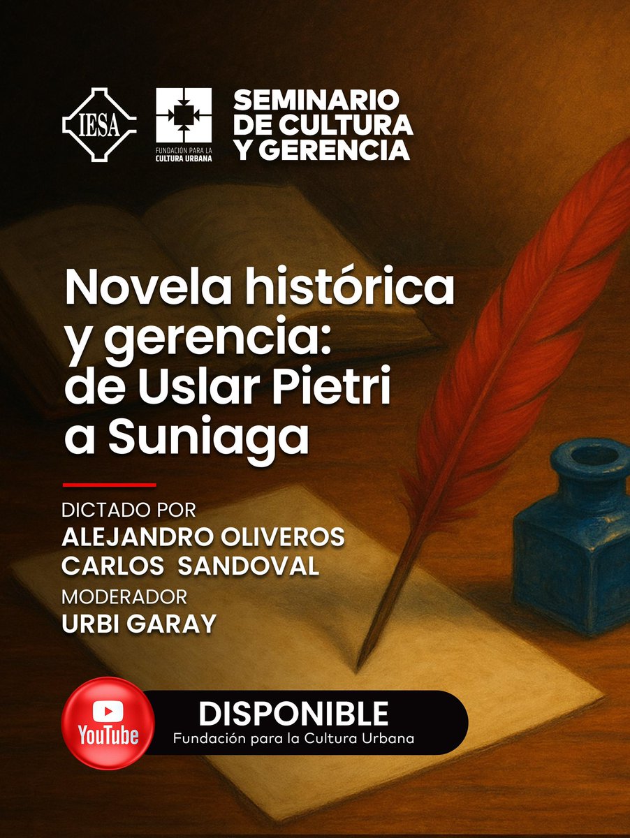 CulturaUrbana's tweet photo. ¿Qué nos enseñan Arturo Uslar Pietri y Francisco Suniaga sobre el liderazgo?
El XX Seminario de Cultura y Gerencia @IESA/#FCU «Novela histórica y gerencia: de Uslar Pietri a Suniaga» explora cómo la literatura se relaciona con las finanzas.:
https://t.co/90FLFCvZF3 https://t.co/LGPCWlFgaD