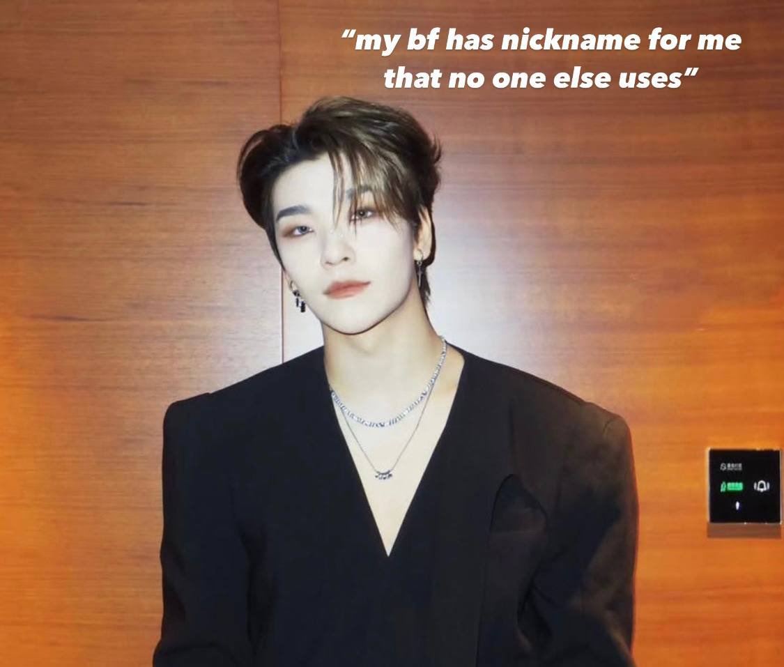 dilfwuyo's tweet image. geonlong/woolong join the trend

“my bf has nickname for me that no one else uses”