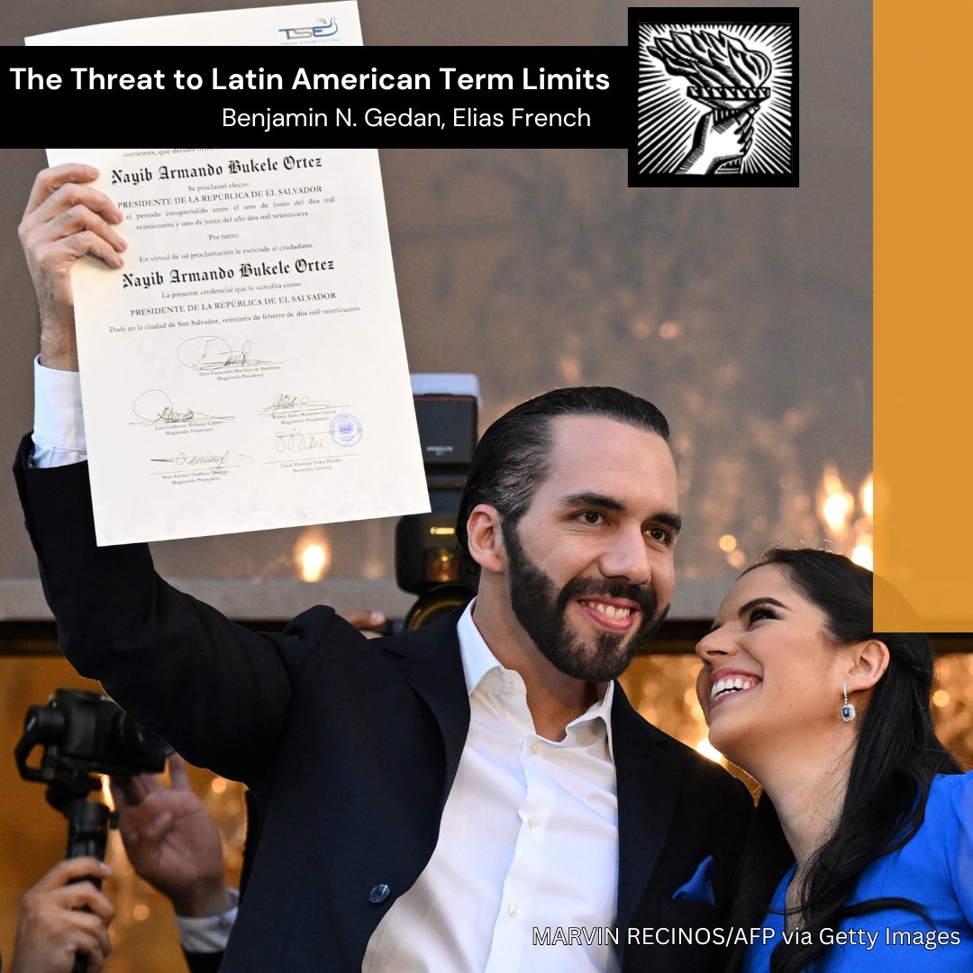 "Since 1988, Latin American leaders have tried to loosen or abolish term limits…31 times and have succeeded on nineteen of those occasions, a 61 percent success rate," observe Benjamin N. Gedan and Elias French.

muse.jhu.edu/pub/1/article/…