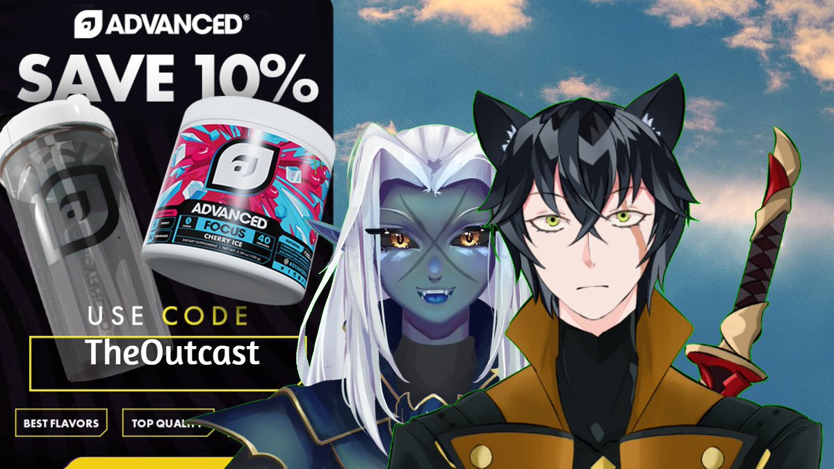 lokitheoutcast's tweet photo. Guess who got a sponsor Yes sir This is honestly one of my favorite Drinks im glad @ADVANCEDgg gave me this opportunity make sure yall use TheOutcast for 10% off ^_^ #Sponored #streamer #VtuberEn https://t.co/o4svCvusC0