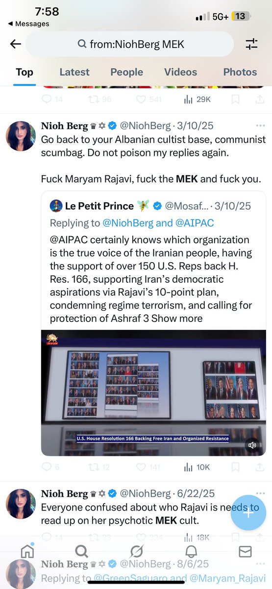 MosaferKchl's tweet image. 🚨 🚨 🚨 

These accounts like @NiohBerg not only promote the son of the deposed shah Reza Pahlavi, but also intensively work against the main Iranian opposition, the #MEK 👇