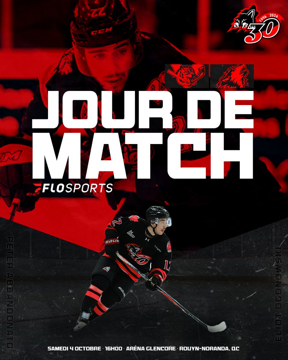 🚨🚨 JOUR DE MATCH 🚨🚨

Les Tigres sont de passage dans la Capitale nationale du Cuivre 🏒🐺

🆚 <a href="/TigresVicto/">Tigres de Victoriaville</a> 
🕐 16h00
📍 Aréna Glencore
🎦 <a href="/FloHockey/">FloHockey</a> 

#HuskiesRN #LaVilleEstHuskies