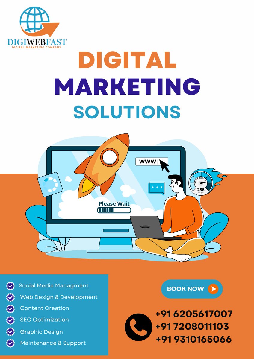DigiwebFast's tweet image. 💻🚀 Boost Your Online Presence with Expert Digital Marketing Solutions!
Let’s take your business to the next level 🌐✨
📲 DM us or call to get started today.
☎➡6205617007, 7208011103.
#DigitalMarketing #BusinessGrowth #SEO #SocialMediaMarketing #WebDesign #ContentCreation