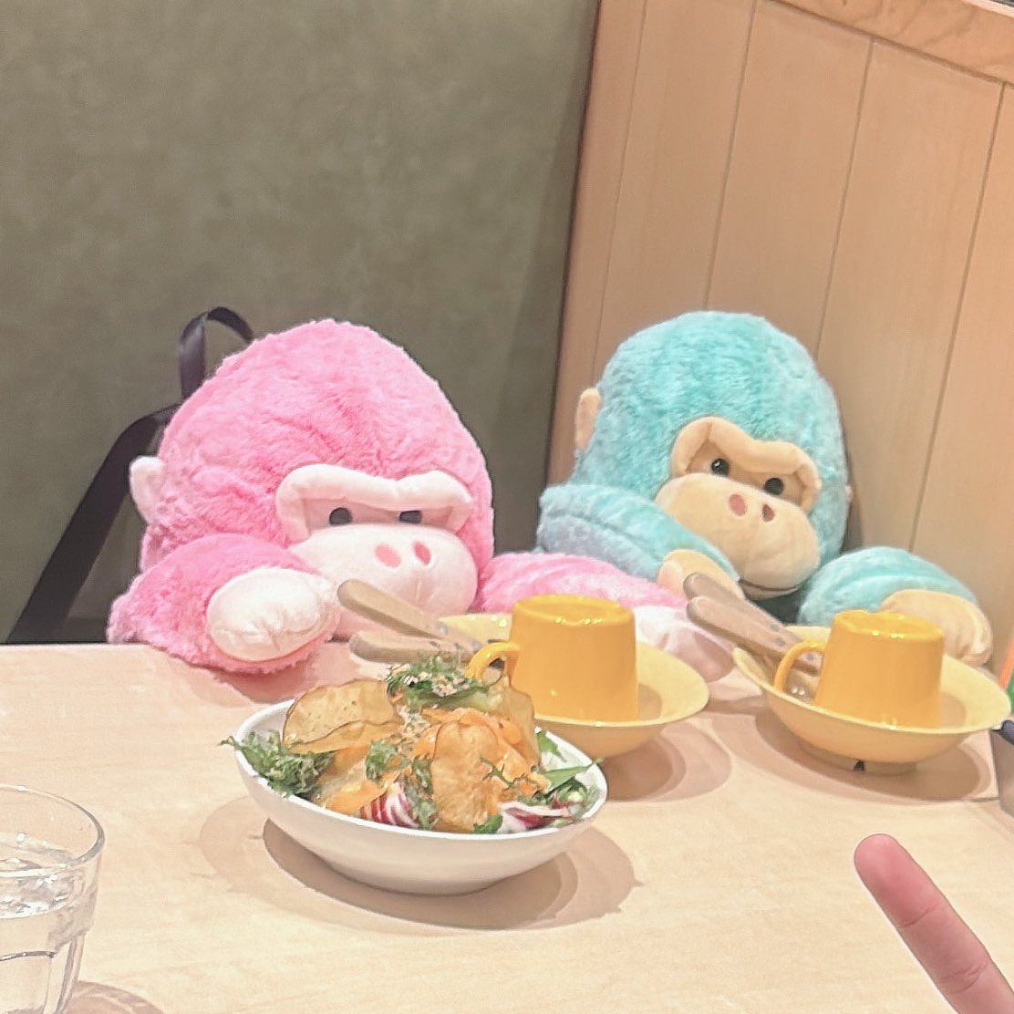 3inpoyotarou2's tweet photo. 今日は店舗限定のゴリラを探し求めました。
帰りにAW kitchenさんで夜ごはん。
サラダバーを取りに行って戻ってきたらゴリ達の前にお子様用のカラトリーセット置いてくれてた😭✨
お食事も美味しく、素敵なスタッフさんのいるお店🥰
#ウホウホゴリラのゴリくん
#AWkitchen https://t.co/8hkTXTjGTL