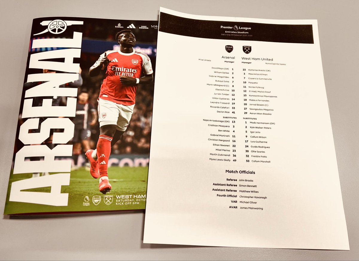briancjeeves's tweet photo. Return journey…
My second visit to the Emirates Stadium in four days for Yellow Sport.
Arsenal will go top of the Premier League with a win over West Ham United. However, the East Londoners have upset the applecart on their last two visits.
#ARSvWHU #YellowSport ⚽️📰 https://t.co/Isoeelfpke