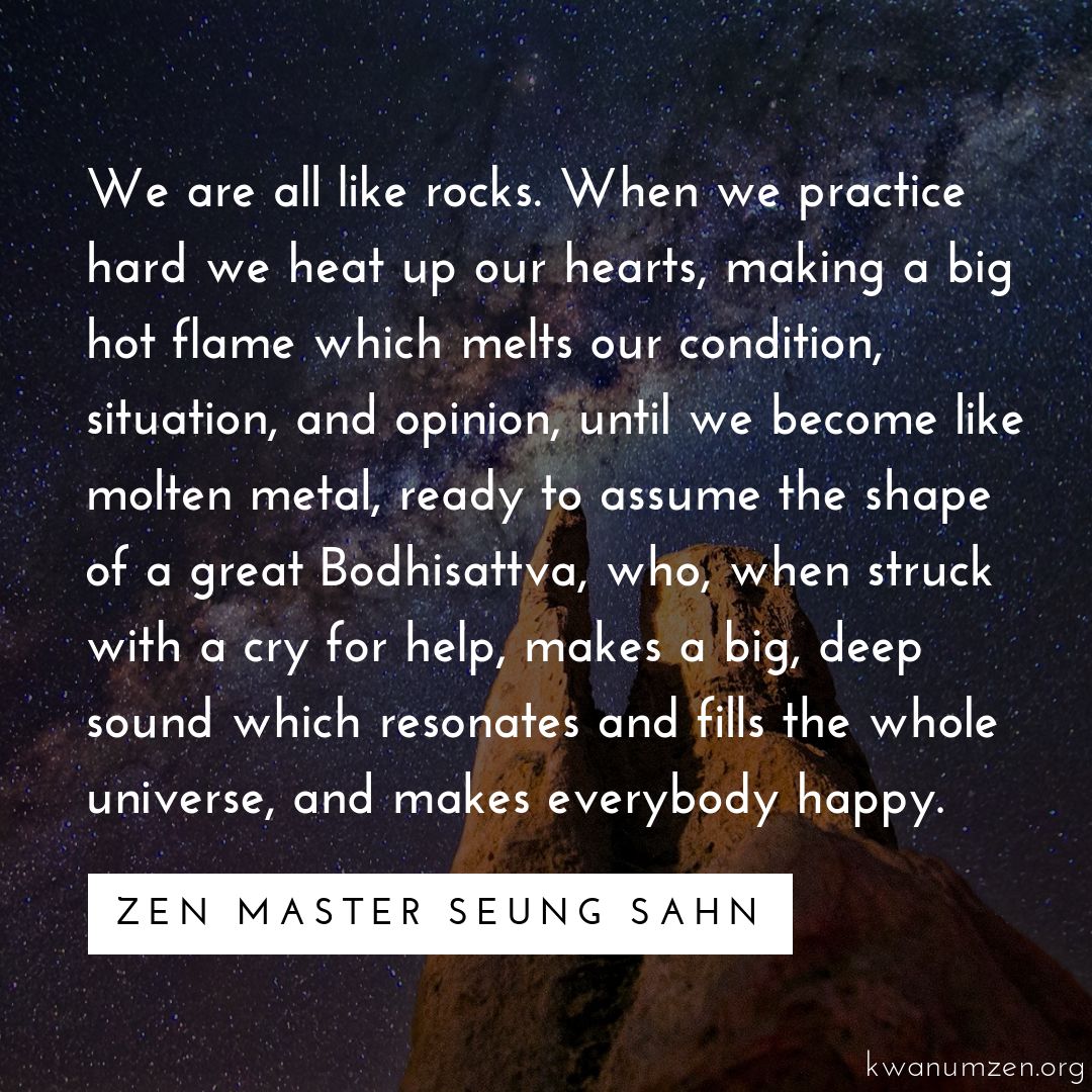 "We are all like rocks." Quote by Zen Master Seung Sahn. #zen #meditation #bodhisattva #buddhism #zmseungsahn #kwanumzen See more quotes: kwanumzen.org/zen-quotes-col…