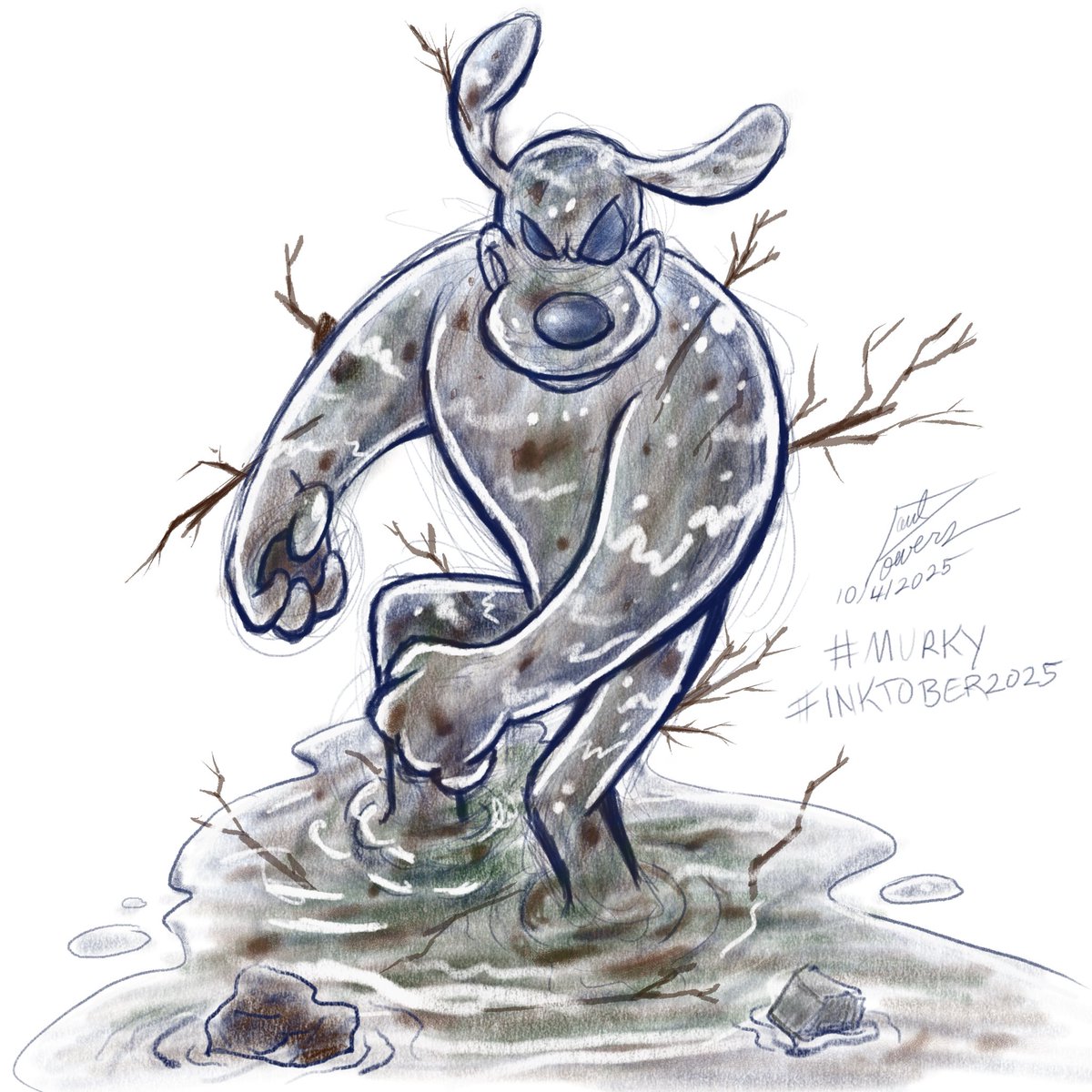 pauljpowers's tweet image. The #Liquidator in #murky water 💦 #darkwingduck #darkwingduckliquidator #inktober2025murky #inktober