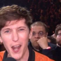 CoJoPM's tweet photo. If you know this legend in the background, tell him to hit me up so I can give him one of my jerseys tomorrow 👊 https://t.co/TtmmFZrH7U
