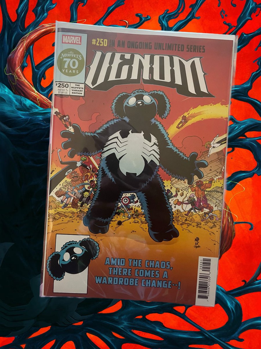 WolfmanRagu's tweet image. WE ARE…..ROWLF?!?! #Venom #Rowlf #Muppets #Marvel #Comics #symbioteSaturday 

MARVEL COMICS • OCT 1, 2025
Venom #250
Nick Bradshaw Muppets Variant