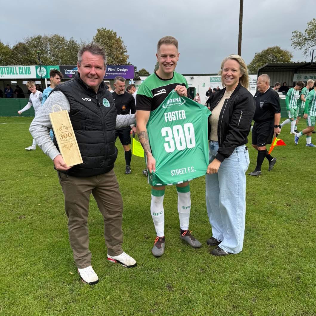 What a brilliant day. 300th appearance for Street my boyhood club. So grateful for every chance I’ve been given, with every team mate, manager, fan and anyone who’s been with me throughout my time at Street. So pleased to mark today with a 6-0 win and 2 goals 💚