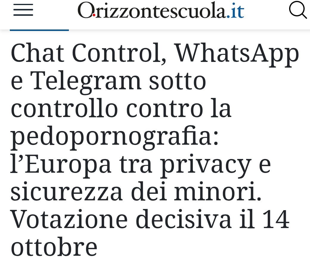 L'UE è nata male e sta finendo peggio. Questa cosa del controllo con algoritmi che non sono persone pensanti e non vengono impostati su calibrazioni e valutazioni sensibili, sarà un macello.
L'interesse, come sempre, non è la tutela, ma il controllo e il ricatto.
#VendoNokia3310