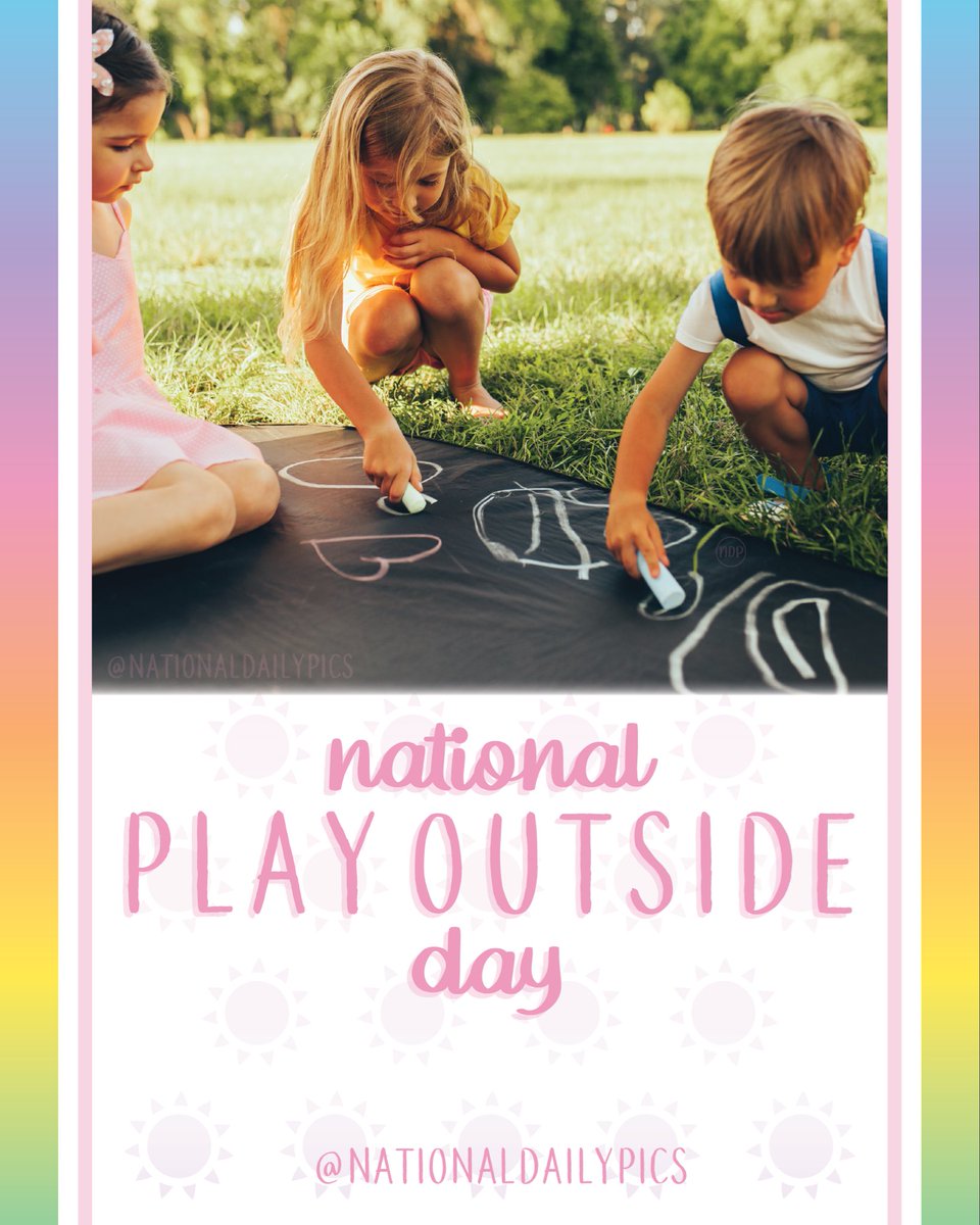 NationalDayPics's tweet image. Happy National Play Outside Day! 🚲

Fun Fact: Aaron Wiggans and Rhonda D. Abeyta founded #NationalPlayOutsideDay in 2011!

💖💖Follow @NationalDailyPics on instagram for more!💖💖

#PlayOutsideDay #NationalPlayOutsideDay2025 #PlayOutsideDay2025 #NationalDailyPics