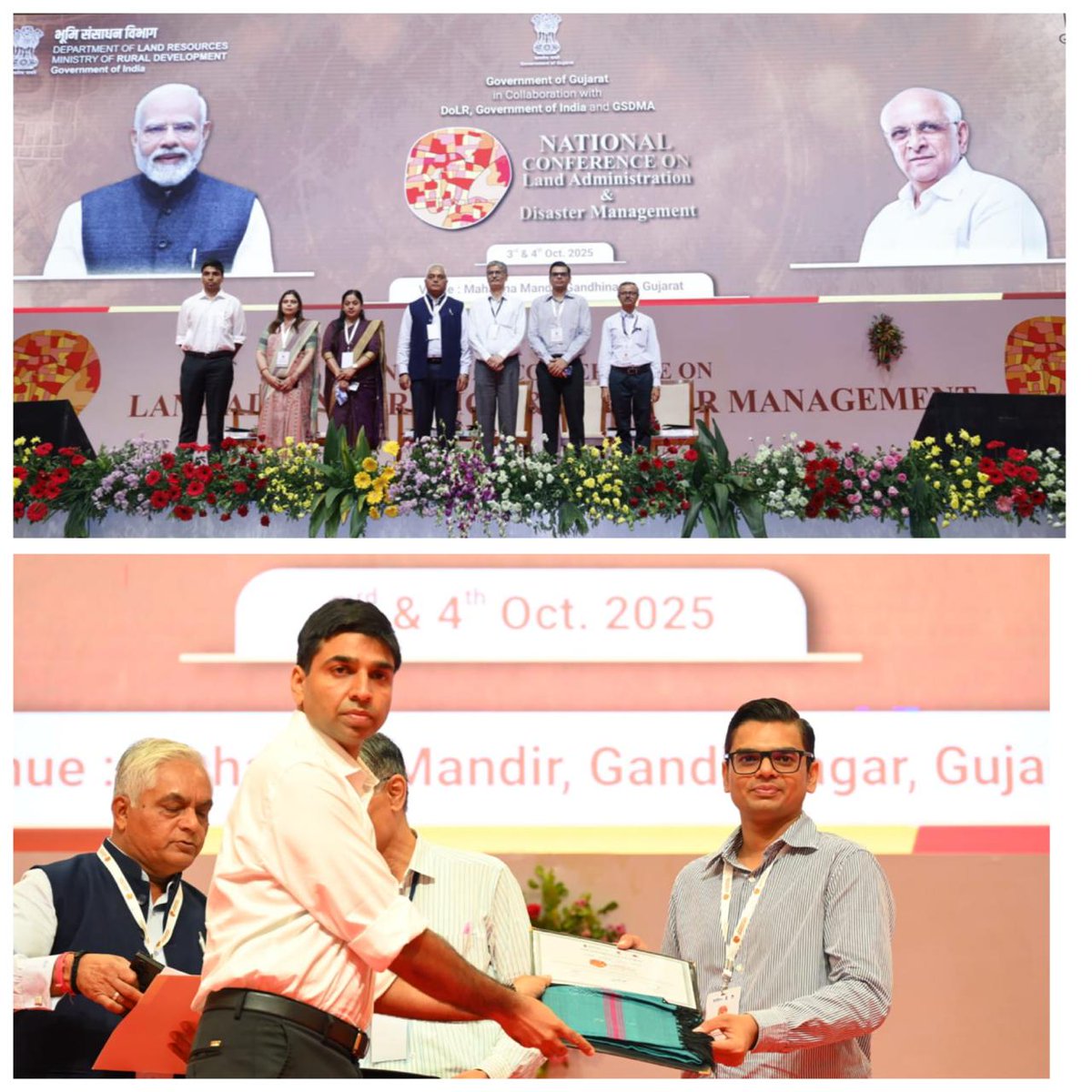 CollectorBK's tweet photo. Honoured to attend the National Conference on Land Administration &amp; Disaster Management, With the inspiring guidance of Hon’ble ACS @JayantiRavi Ma’am,deliberations on digital land records, resurvey, revenue courts &amp; disaster readiness charted a clear roadmap for future reforms. https://t.co/a47hJY8V5G