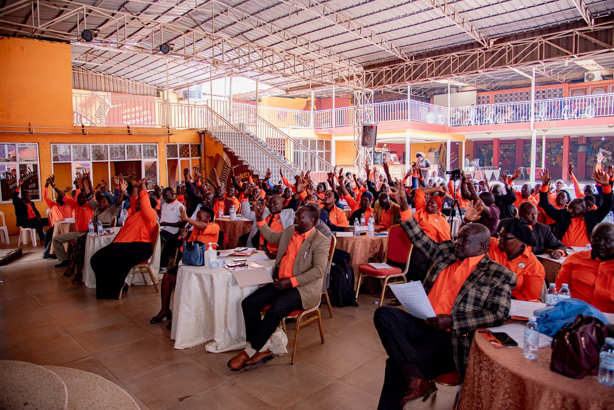 UNATU_ORG's tweet photo. Photos! UNATU Special NEC and Branch Chairpersons meeting today. 
The message is clear: THE INDUSTRIAL ACTION CONTINUES @mopsuganda @Educ_SportsUg @DailyMonitor @ntvuganda @nbstv @ug_lawsociety @CTFFCE @eduint @KnutKe @irc_uganda 

#UNATU 
#IndustrialAction https://t.co/NyMYPLmGad