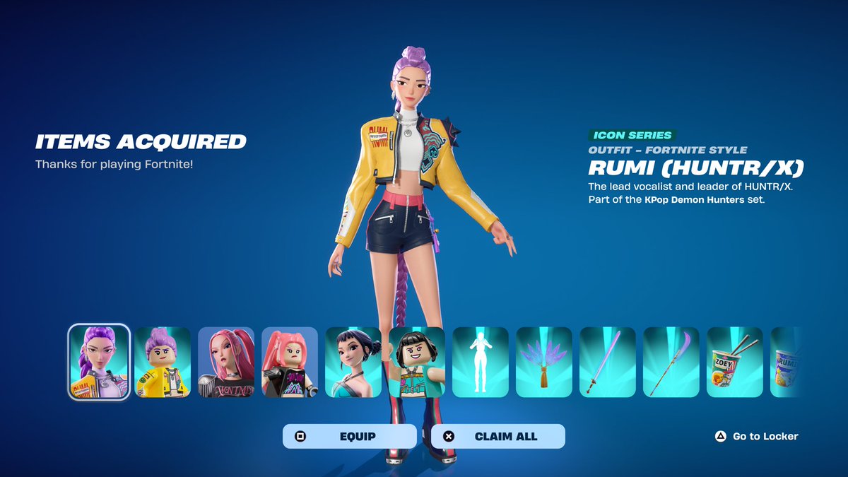 FortniteFNLK's tweet image. Who still needs Fortnite KPop Demon Hunters skin? 🎁