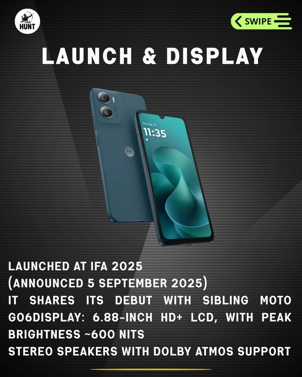 The_Hunt_x's tweet photo. Meet the Moto G06 Power β long-lasting battery, solid performance, and a sleek design, all without burning a hole in your pocket! πβ¨ Perfect for power users who stay on the go. #PowerInYourHand
@motorolaindia @MotorolaGlobal @Gadgets360 @androidcentral
#MotoG06Power #BatteryBeast #LongLastingBattery #BudgetPhone #SmartphoneIndia #TechLovers #MobileReview #Motorola #TechDaily #AndroidPhones