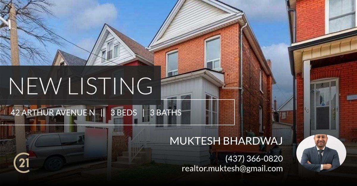 📍 New Listing 📍 Take a look at this fantastic new property that just hit the market located at 42 Arthur Avenue N in Hamilton. Reach out here or at (437) 366-0820 for more information!

Listed by Olugbenga Bosede

Muktesh Bhard... homeforsale.at/42_ARTHUR_AVEN…