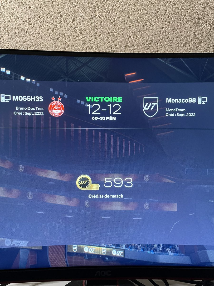 J’ai quand même été jusqu’au tir au but pour le battre bordel de merde !!!!!!   #FC26