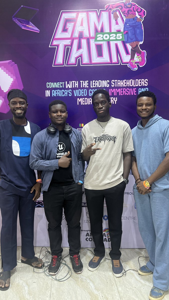 Dimension11S's tweet photo. How the Dimension11 Studios crew pulled up for Africacomicade Gamathon2025 

#legendsoforisha #dimension11studios #Gamathon2025 #gamedev https://t.co/hESlGYfrzR