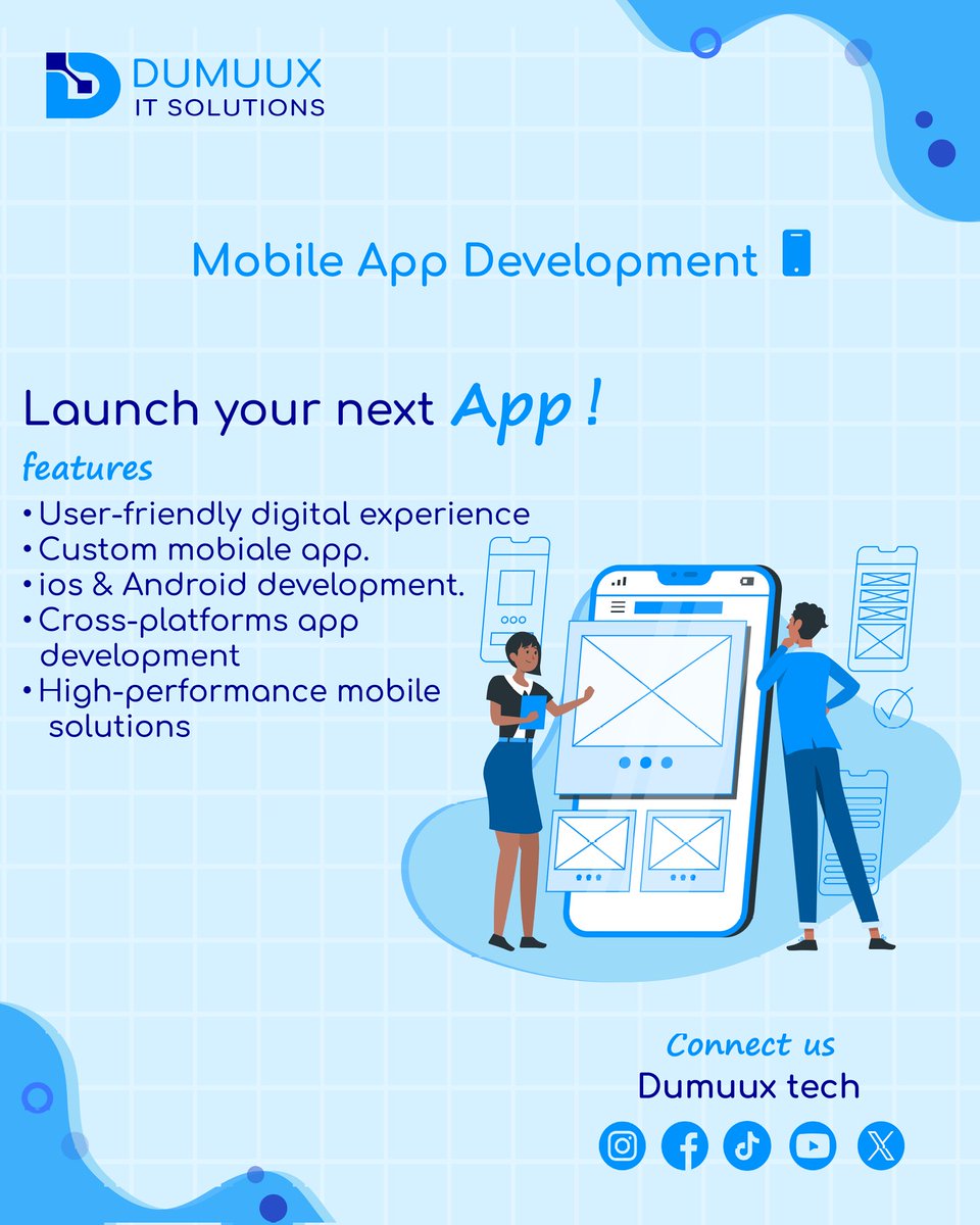 dumuux_tech's tweet photo. Waxaan bixinaa adeegyo casri ah oo ku saabsan naqshadeynta iyo horumarinta tiknoolajiyada si aan kor ugu qaadno ganacsigaaga dijitaalka ah 🚀

📩 Nala soo xiriir si aan u bilowno mashruucaaga maanta!
📞 613140598
📧 dumuuxtech@gmail.com https://t.co/jRRXdwDarC