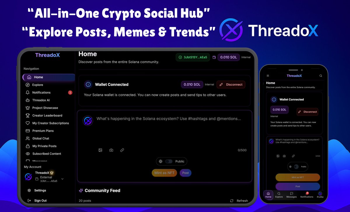Thread_oX's tweet image. ⚡ Big news: The ThreadoX Mobile App is nearly here.
Get ready for next-gen social on the go! 
website : app.threadox.xyz
dex: dexscreener.com/solana/8y2b1xc…