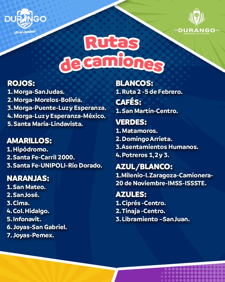 ¡Nos vemos este domingo, familia! 🤩🙌🏻

Recuerden que habrá cierre de calles, les dejamos vías alternas y rutas de camiones para que puedan disfrutar #DurangoDeRol 🚌🛼

#DurangoEsElCamino 🐺