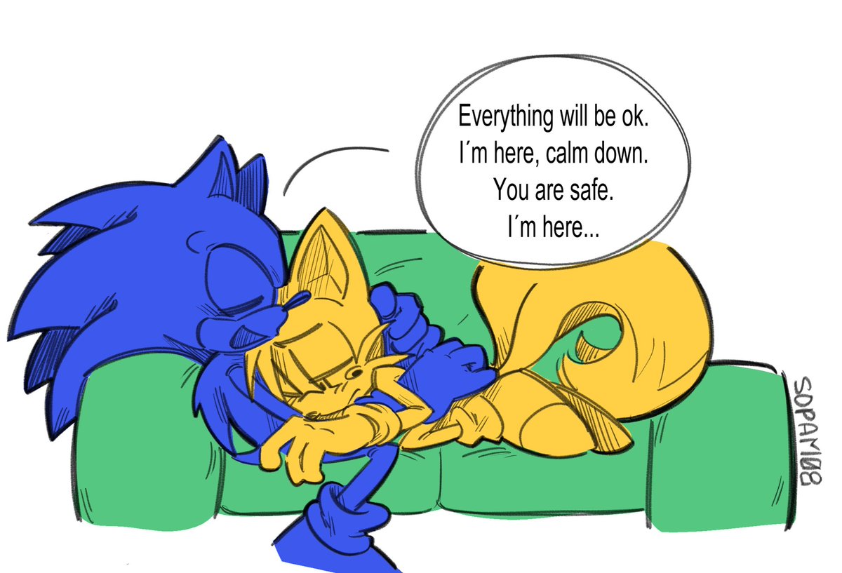 SopaMirai08's tweet image. Lil bro had a panic attack 

#SonicTheHedgehog #Tails
