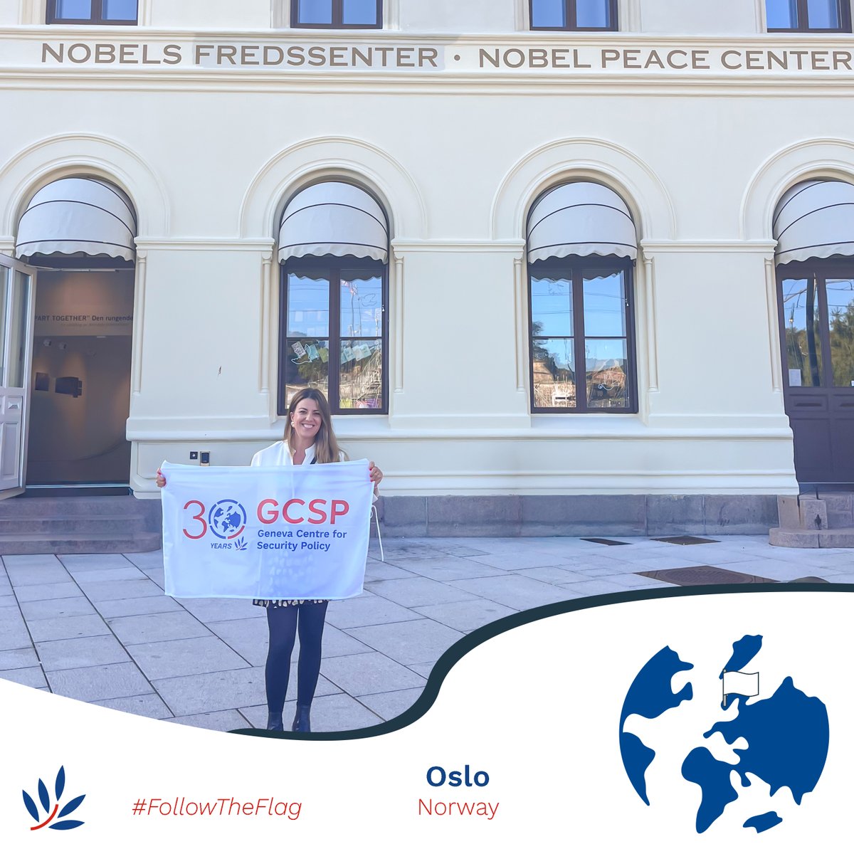 TheGCSP's tweet image. 🌍 The GCSP 30th Anniversary Flag Travels to Norway, carried by Inela Agolli! 🌟

📍 Where? Oslo
🤝 Who? Arctic Security Conference
🎯 Why? To brief security experts, policymakers &amp;amp; other stakeholders on our work on the High North Talks

#GCSP30Years #FollowTheFlag
