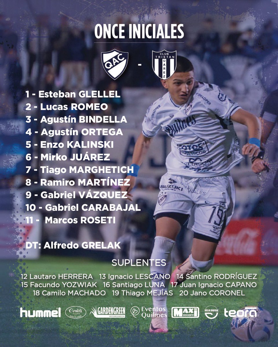 qacoficial's tweet photo. 📋 𝐗𝐈 𝐢𝐧𝐢𝐜𝐢𝐚𝐥 para enfrentar a Tristán Suárez https://t.co/Tz5pTdJRHS
