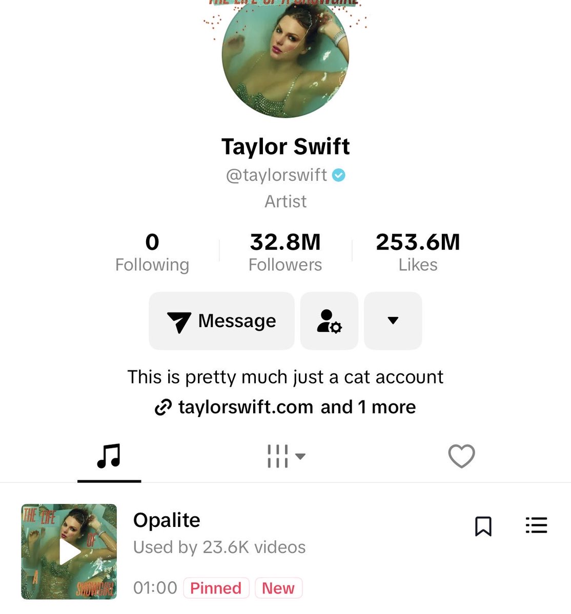 TSstatistics's tweet image. Taylor Swift 📌 OPALITE on TikTok !
👀