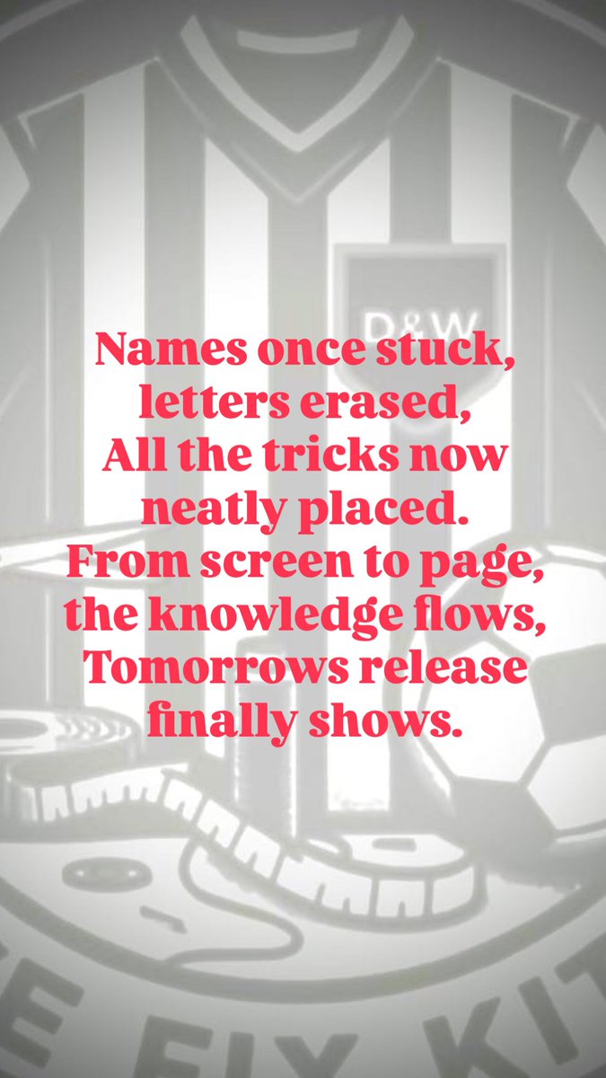 Names once stuck, letters erased,
All the tricks now neatly traced.
From shadow to page, the secrets flow,
Only those who look will know.

#ShirtRestoration #KitRestoration #FootballShirts #DTFRemoval #VinylRemoval #FlockRemoval #WeFixKits #KitCollector #DIYSecrets #Craftsmanship
