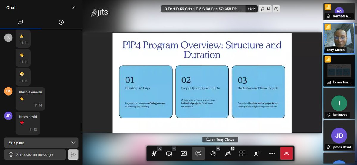 rachaelcodesss's tweet image. @programmify #PIP4 Internship Orientation is officially done! 🥳

It was an insightful and inspiring session filled with passion from our new interns.
Congrats to everyone who made it in!

Can’t wait to see the innovative projects and the impact you’ll create in the weeks ahead💪