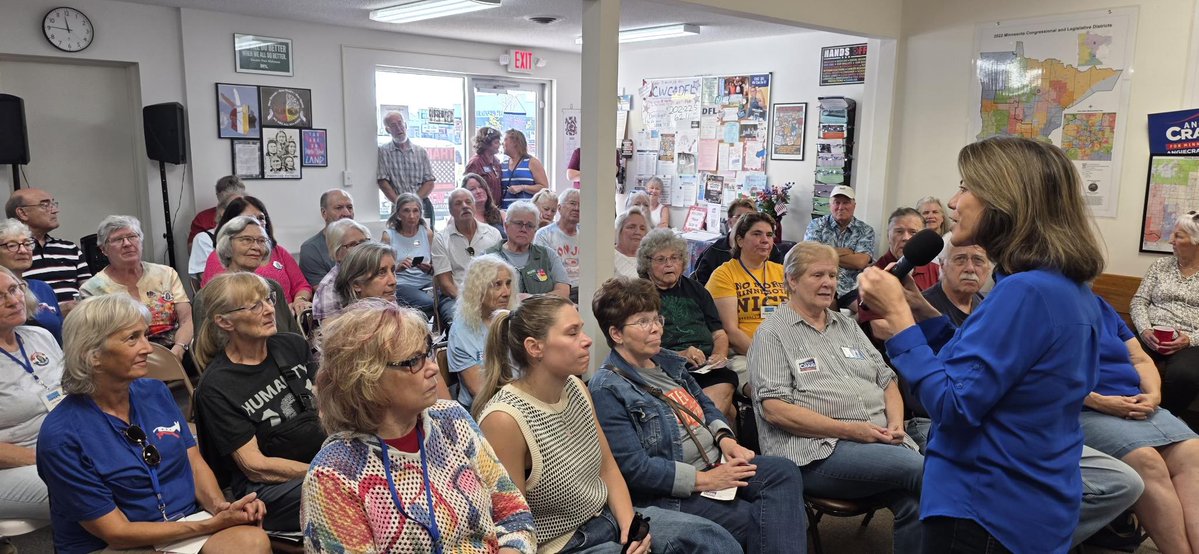 AngieCraigMN's tweet image. Folks want to know one thing: who are you fighting for? I’m fighting for the millions of Minnesotans who want their elected leaders to stand up to this administration. Thank you to everyone in Brainerd who came out today!